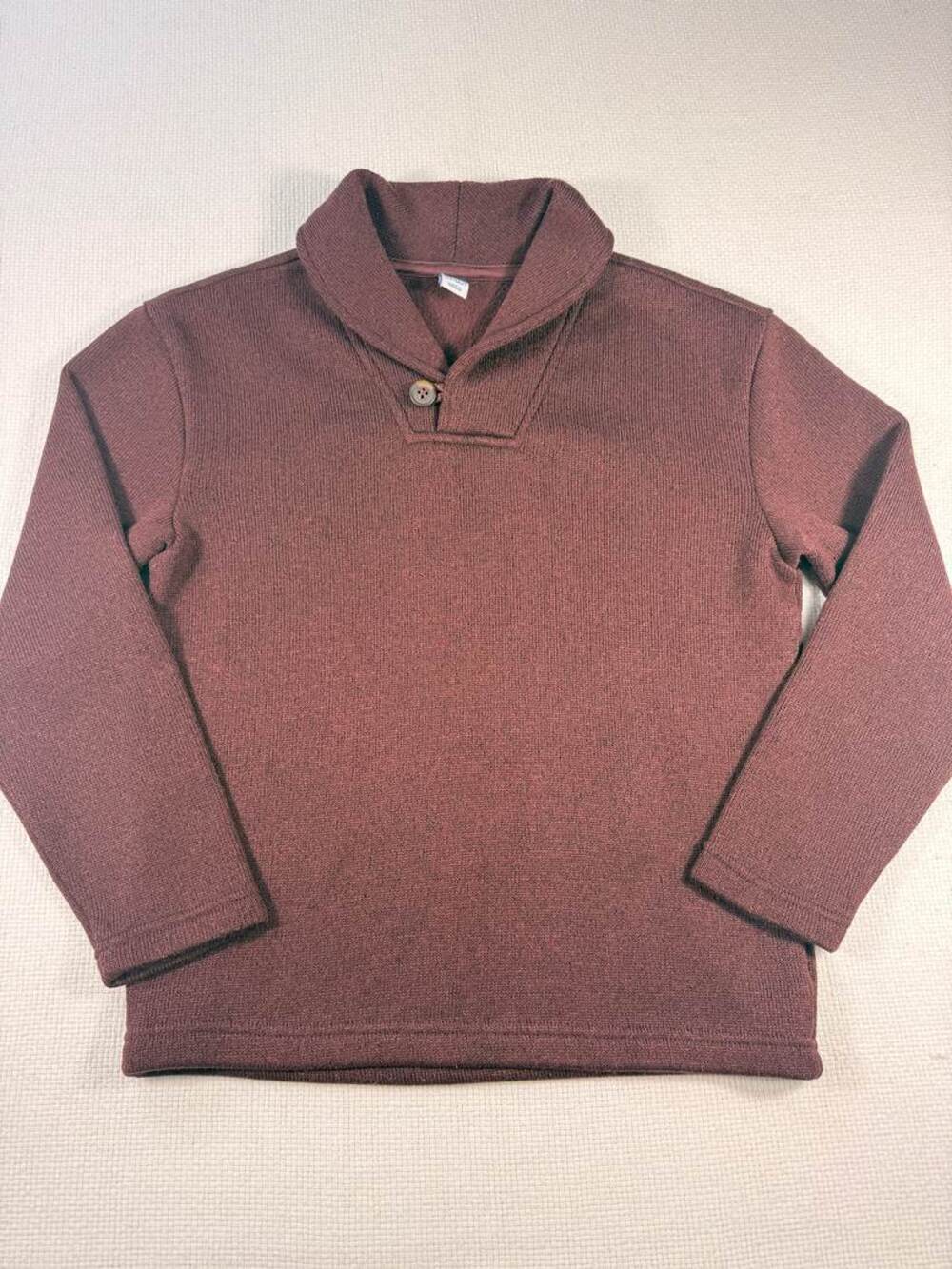 Old Navy Maroon Shawl Collar Quarter Zip Sweater Size L (10-12)
